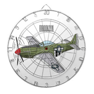Military plane cartoon illustration dartboard