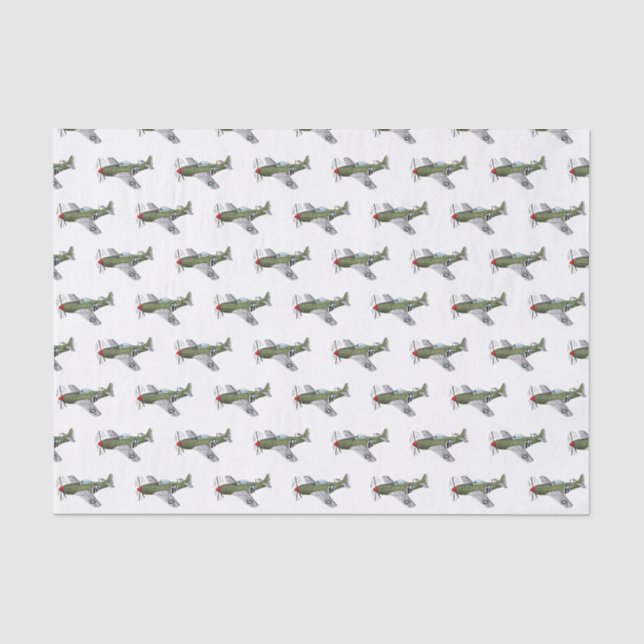 Military plane cartoon illustration tissue paper (Front)