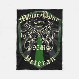 Military Police 95 Bravo Veteran Fleece Blanket