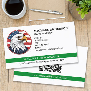 Military Police Border Patrol Custom Logo QR Code Business Card