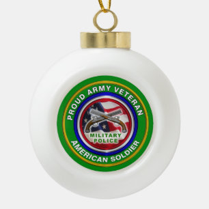 Military Police Corps MP Veteran Ceramic Ball Christmas Ornament