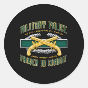 Military Police Proven In Combat Classic Round Sticker