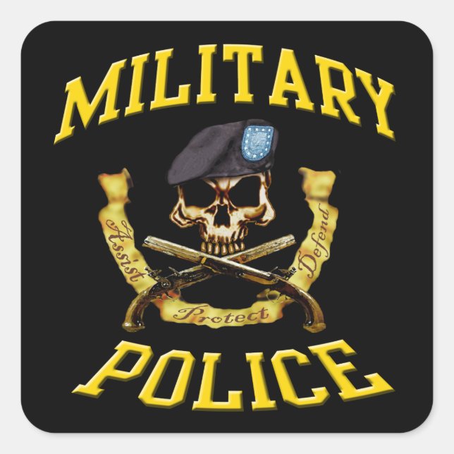 Military Police Skull n Pistols Sticker (Front)