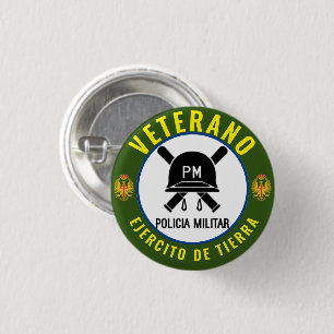 MILITARY POLICE VETERAN SPAIN 1 INCH ROUND BUTTON