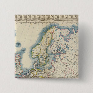 Military Political Map of Europe 2 Inch Square Button