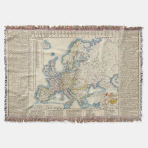 Military Political Map of Europe Throw Blanket