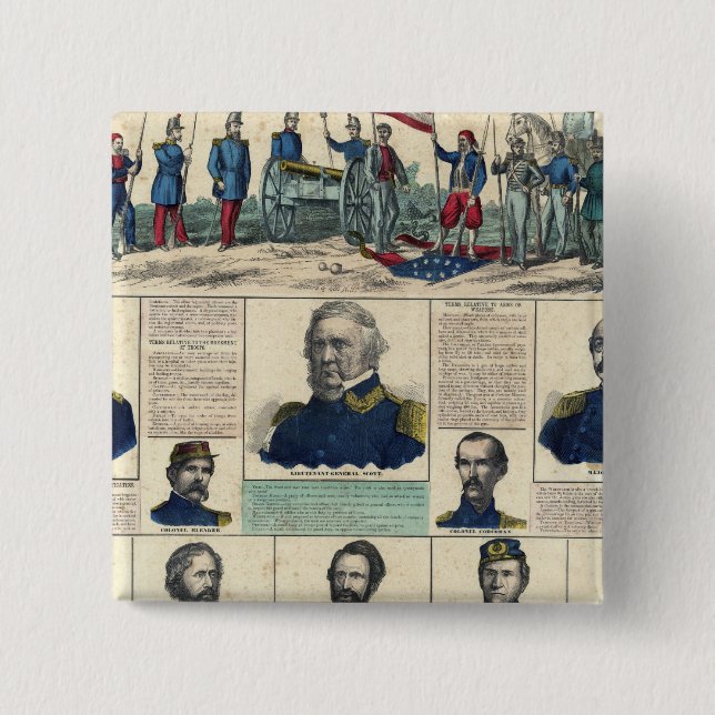 Military Portraits 2 Inch Square Button (Front)