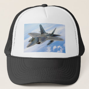 military raptor airplane fighter trucker hat