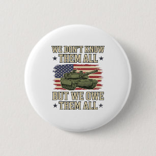 Military Remembrance Tank Patriotic Shirt Design_1 2 Inch Round Button