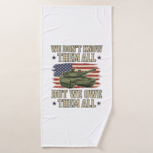 Military Remembrance Tank Patriotic Shirt Design_1 Bath Towel
