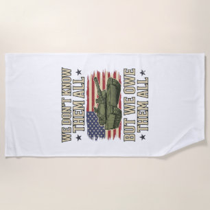 Military Remembrance Tank Patriotic Shirt Design_1 Beach Towel