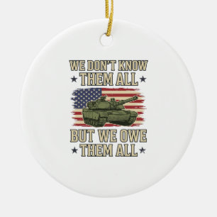 Military Remembrance Tank Patriotic Shirt Design_1 Ceramic Ornament