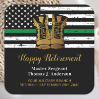 Military Retirement Army Thin Green Line Flag 