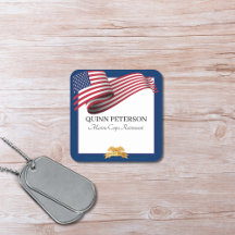 Military Retirement Flag Gold Crest