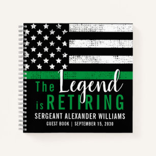 Military Retirement Green Flag Army Guest Book