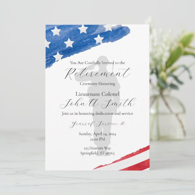 Military Retirement Invitation (Standing Front)