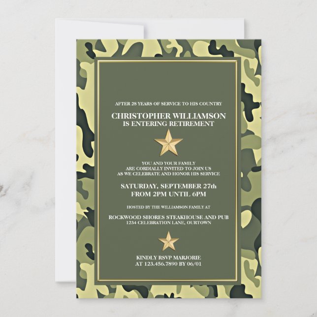 Military Retirement Party Invitation (Front)