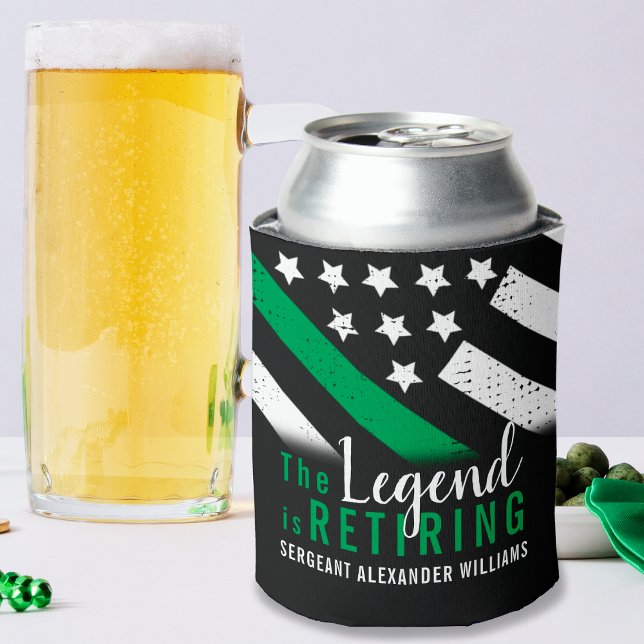 Military Retirement Thin Green Line Flag Army Can Cooler (Creator Uploaded)