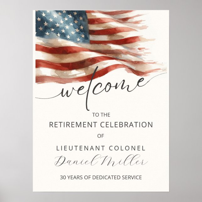 Military Retirement Welcome Poster | Editable (Devant)