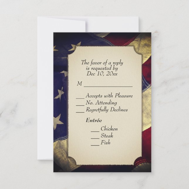 Military RSVP with Menu Choices (Front)