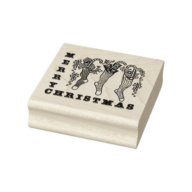 Military Salute Christmas Stocking Rubber Stamp (Stamp)