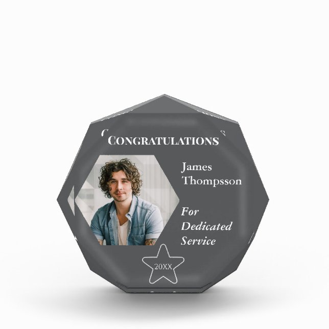 Military Service Appreciation Award Keepsake  Photo Block (Front)