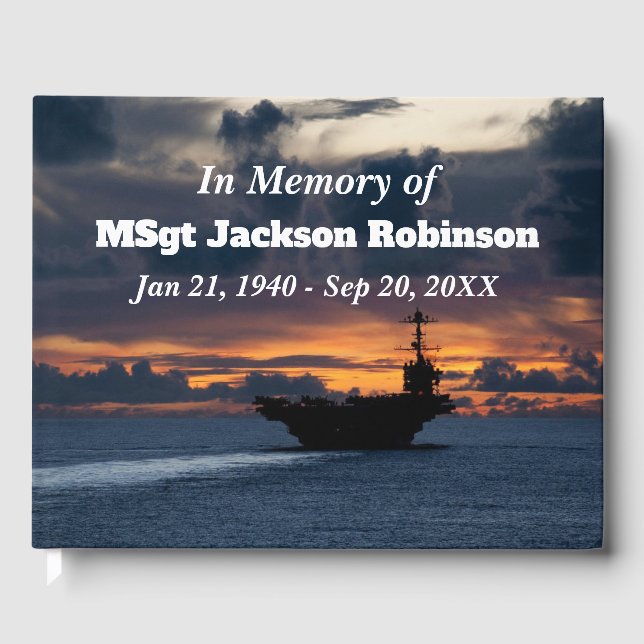 Military Ship at Sea Veteran Guest Book (Front)