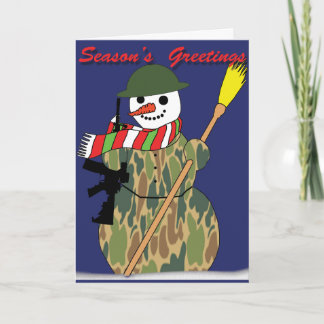 Military Snowman Holiday Card
