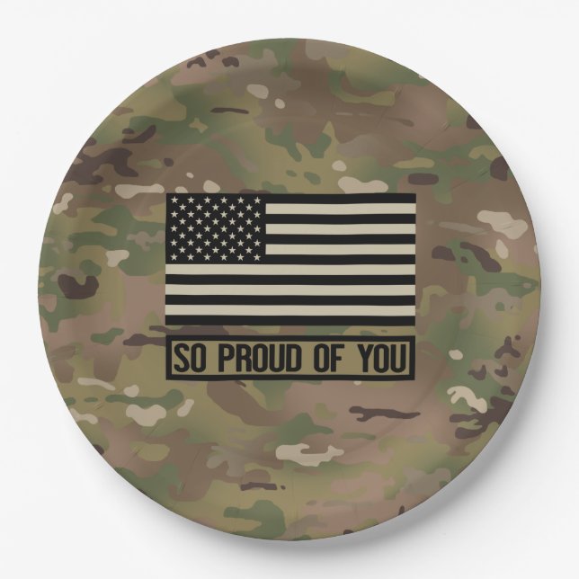 Military - So Proud of You Paper Plate (Front)