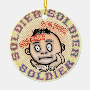 Military Soldier Ceramic Ornament