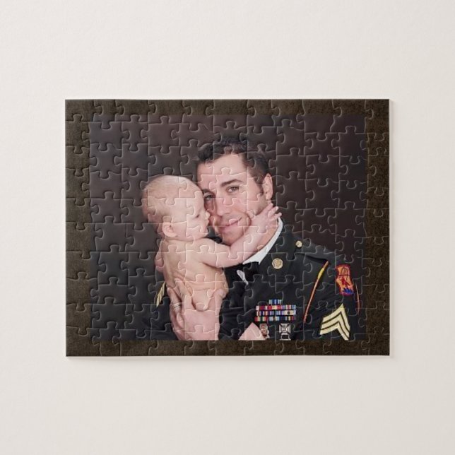 Military Soldier Custom Personalized Jigsaw Puzzle (Horizontal)
