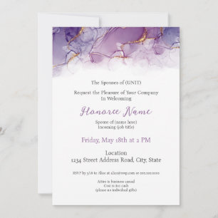 Military Spouse Digital Welcome Invitation Purple