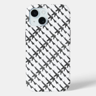 Military Style Gun Camouflage GI Rifle Cool B/W iPhone 15 Case