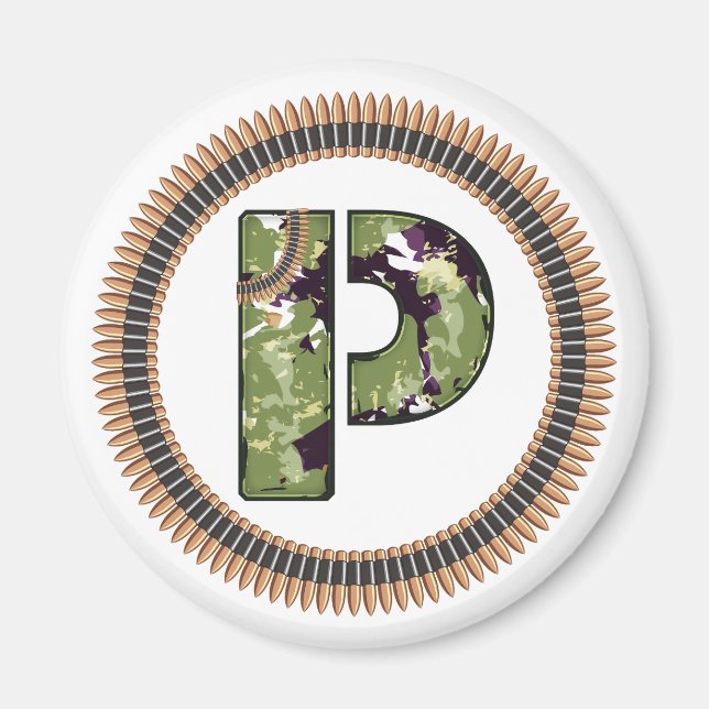 Military Style Letter Of  P Magnet (Front)