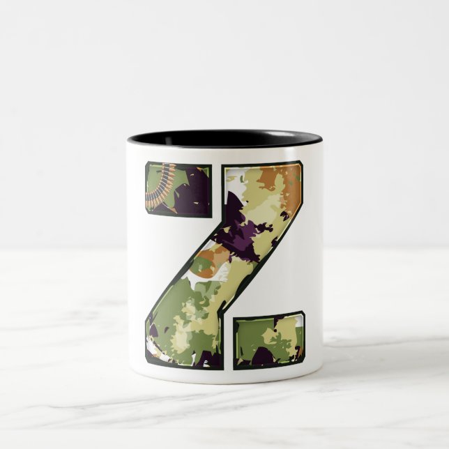 Military Style Letter Of Z  Two-Tone Coffee Mug (Center)