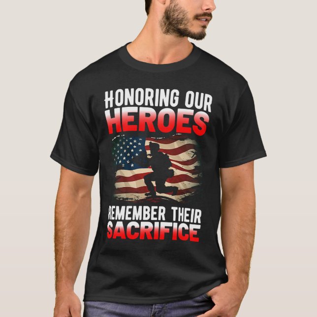 Military Support Honoring Our Heroes Veteran 4th J T-Shirt (Front)