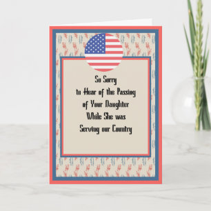 Military Sympathy Card for Daughter