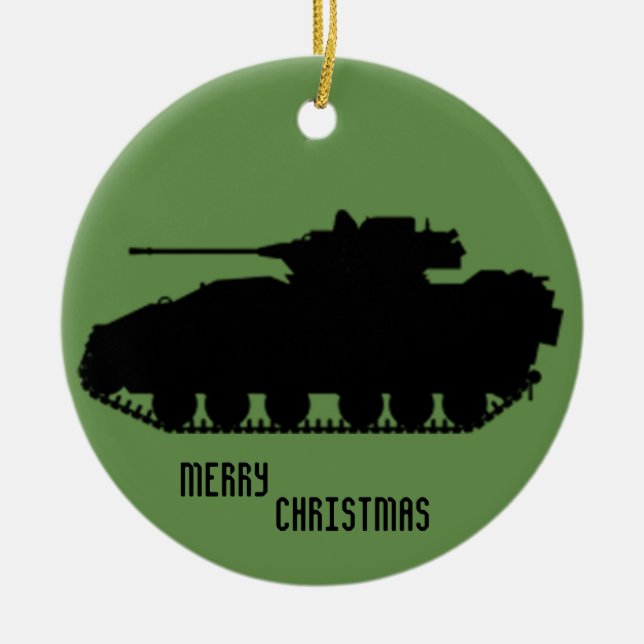 Military Tank Ceramic Ornament (Front)