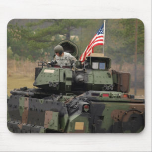 military tank with us flag mousepad