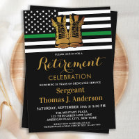 Military Thin Green Line Boots Retirement Party