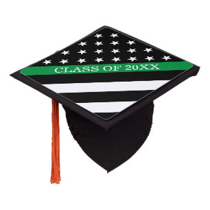 Military Thin Green Line Flag Graduation Cap Topper