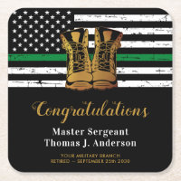 Military Thin Green Line Flag Soldier Retirement
