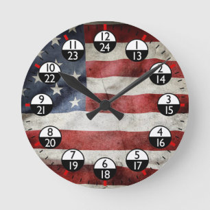 Military Time 24 hour  Round Clock