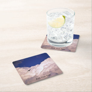 Military Transport Airplane by Shirley Taylor Square Paper Coaster