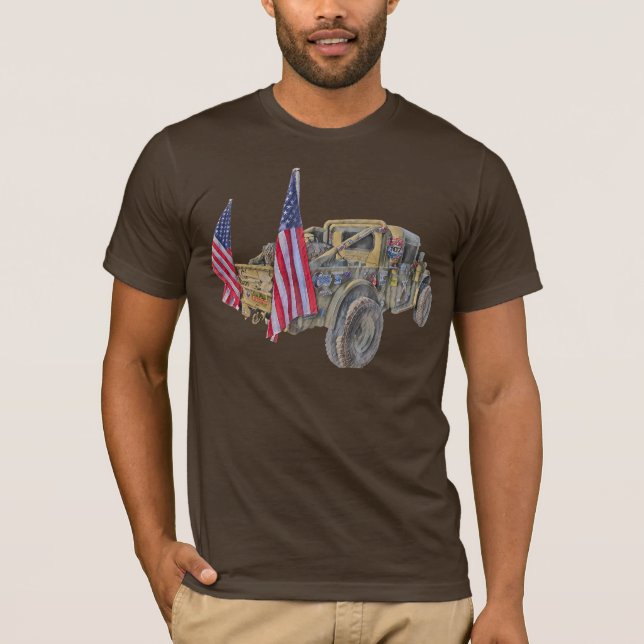 Military Truck Abstract T-Shirt (Front)