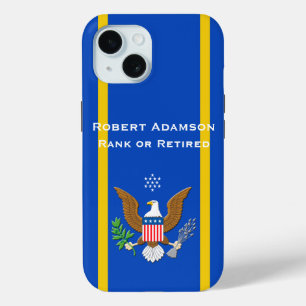 Military U.S. Navy with Defense emblem personalize iPhone 15 Case