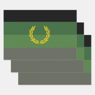 Military Uniform Pride Flag Wrapping Paper Sheet