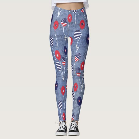 Military USA 4th of July Balloons Legging