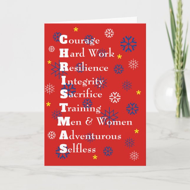 Military USA Customizable Merry Christmas Holiday Card (Front)