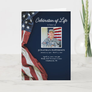 Military, USA Flag, Downloadable Funeral Program